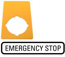 Знак, аварийная остановка , желтый, ГхШ = 50x33mm , аварийный останов (M22-XZK-GB99) арт.216472
