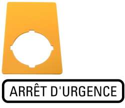 Знак, аварийная остановка , желтый, ГхШ = 50x33mm , ARRET D Urgence (M22-XZK-F99) арт.216473