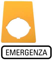 Знак, аварийная остановка , желтый, ГхШ = 50x33mm , EMERGENZA (M22-XZK-I99) арт.216474