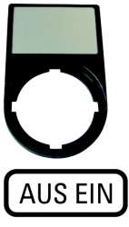 Шильдик "AUS EIN" с держателем 30х50, цвет черный (M22S-ST-D10) арт.216490