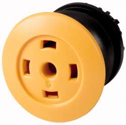 Головка кнопки грибовидная, без фиксации, пустая, цвет желтый, черное лицевое кольцо (M22S-DP-Y-X) арт.216739