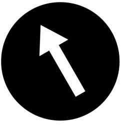 Кнопочный шильдик , плоский черный , значок стрелки (M22-XD-S-X8) арт.218174