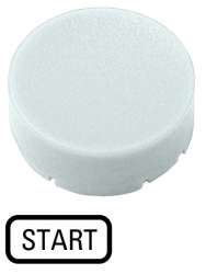 Кнопочный шильдик, выступающий белый START (M22-XDH-W-GB1) арт.218242