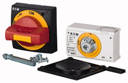 Поворотная ручка на дверь цвет красно-черный, ручка + привод + короткая ось, NZM1 (NZM1-XTVDVR-0) арт.279400