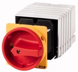 Главные выключатели, 11-полюсн., 63 A, Функция аварийного выключения, 90 °, Промежуточный монтаж (T5B-6-8347/V/SVB) арт.91730