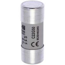 Предохранитель цилиндрический, GG 22,2X58 50A/боек арт.C22G50S