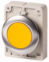 Кнопка плоская 30мм, желтая, с фиксацией арт.M30C-FDR-Y