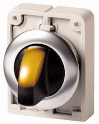 переключатель плоский 30мм, с подсветкой, желтый, 3 позиции арт.M30C-FWLK3-Y