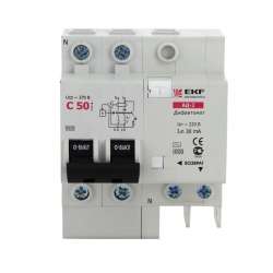 Дифференциальный автомат АД-2 16А/30мА (характеристика C, тип AC) 4,5кА EKF