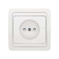 Лондон Розетка 1-местная без заземления 10А белая с защ. штор. EKF PROxima