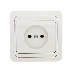 Лондон Розетка 1-местная без заземления 10А керамика белая EKF PROxima