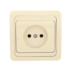 Лондон Розетка 1-местная без заземления 10А бежевая EKF PROxima