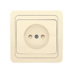 Лондон Розетка 1-местная без заземления 10А бежевая с защ. штор. EKF PROxima