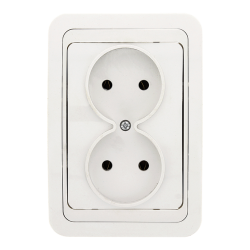Лондон Розетка 2-местная без заземления 10А белая EKF PROxima