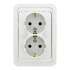 Лондон Розетка 2-местная с заземлением 16А керамика белая EKF PROxima