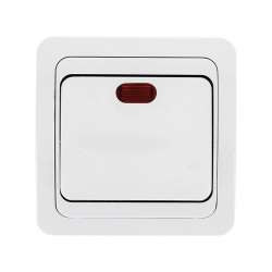 Лондон Выключатель 1-клавишный с индикатором 10А белый EKF PROxima