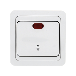 Лондон Выключатель проходной 1-клавишный с индикатором 10А белый EKF PROxima