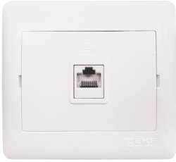Розетка RJ-45 1-мест. 1А 120В бел. София EKF Simple Розетка RJ-45 1-мест. 1А 120В бел. София EKF Simple