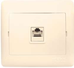 Розетка RJ-45 1-мест. 1А 120В беж. София EKF Simple