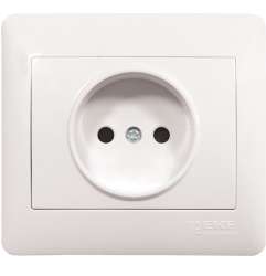 София Розетка 1-местная без заземления, 10А, белая EKF Simple