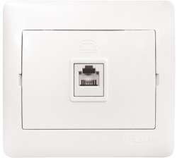 Розетка Phone 1-мест. бел. София EKF Simple