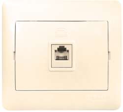 Розетка Phone 1-мест. беж. София EKF Simple