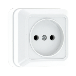 Рим Розетка 1-местная 10А без заземления керам. белая EKF