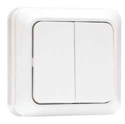 Рим Выключатель 2-клавишный 10А белый EKF