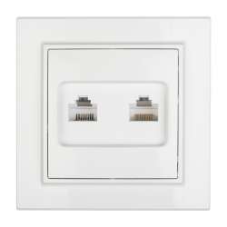 Минск Розетка RJ-45+Phone СП белая EKF Basic