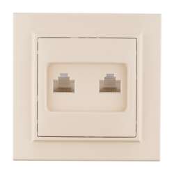 Розетка RJ-45+Phone СП бежевый Минск EKF Розетка RJ-45+Phone СП бежевый Минск EKF