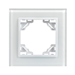 Минск Рамка 1-местная стеклянная белая EKF Basic