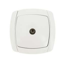 Париж Розетка TV 1-местная 75Ом 5-862МГц белая EKF Simple