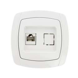 Париж Розетка RJ-45 1-местная 1A 120В белая EKF Simple