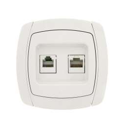 Париж Розетка RJ-45+Phone 1A 120В белая EKF Simple