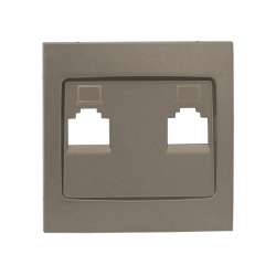 Валенсия лицевая панель розетки RJ-45 2-местная кашемир EKF PROxima