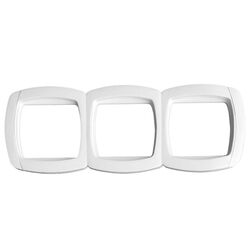 Париж Рамка 3-местная горизонтальная белая EKF Simple