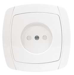 Париж Розетка 1-местная без заземления 10А белая с защ. штор. EKF Simple