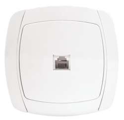 Париж Розетка Phone 1-местная белая EKF Simple