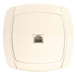 Париж Розетка Phone 1-местная бежевая EKF Simple