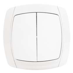 Париж Выключатель 2-клавишный 10А белый EKF Simple