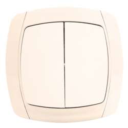 Париж Выключатель 2-клавишный 10А бежевый EKF Simple