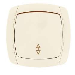 Париж Выключатель проходной 1-клавишный 10А бежевый EKF Simple