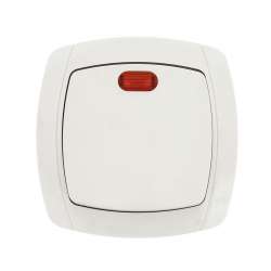 Париж Выключатель 1-клавишный с индикатором 10А белый EKF Simple