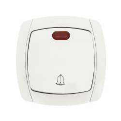 Париж Кнопка звонка с индикатором 10А белый EKF Simple