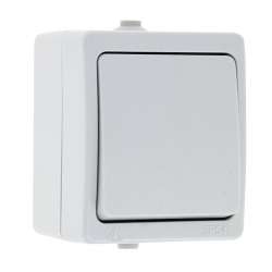 Венеция Выключатель 1 -клавишный 10А IP54 белый EKF
