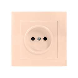 Валенсия розетка 1-местная б/з 10А кремовая с защ. штор. EKF PROxima