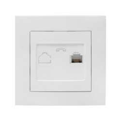 Валенсия розетка телефонная RG-11 1-местная белая EKF PROxima