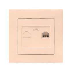 Валенсия розетка телефонная RG-11 1-местная кремовая EKF PROxima