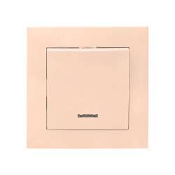 Валенсия выключатель 1-кл. 10А кремовый с индикатором EKF PROxima