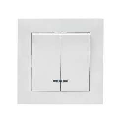 Валенсия выключатель 2-кл. 10А белый с индикатором EKF PROxima